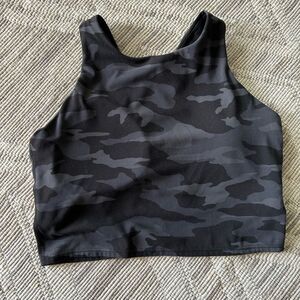 Athleta Size Small Black and Gray Camo Longline Bra/Tank